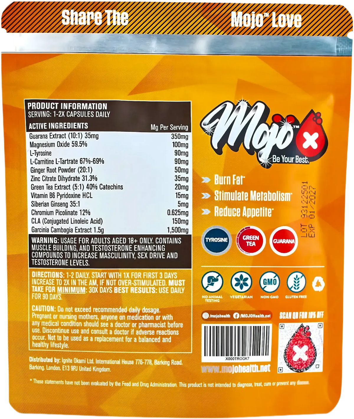 Mojo Burn L Carnitine Fat Burner