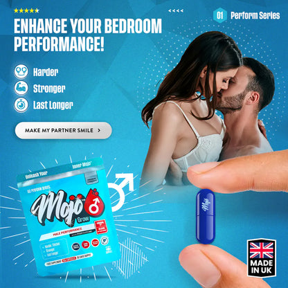 Mojo Grow Mens Male Libido Maca Root Black Best Sexual Drive Health Erectile Dysfunction Capsules 5
