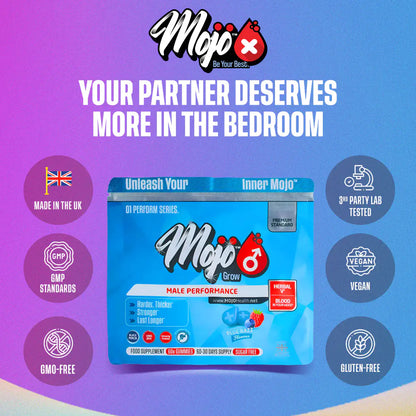 Mojo Grow Mens Male Libido Maca Root Black Best Sexual Drive Health Erectile Dysfunction Gummies 3