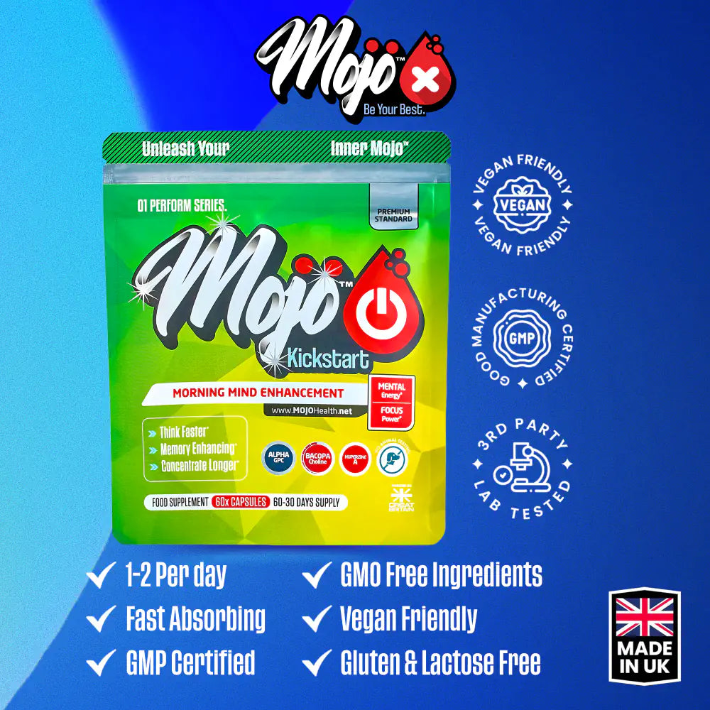 Mojo Kickstart Nootropic Neurotropics Huperzine A Alpha Brain Booster Gpc Bacopa Choline Ginkgo Genius Mind Capsules
